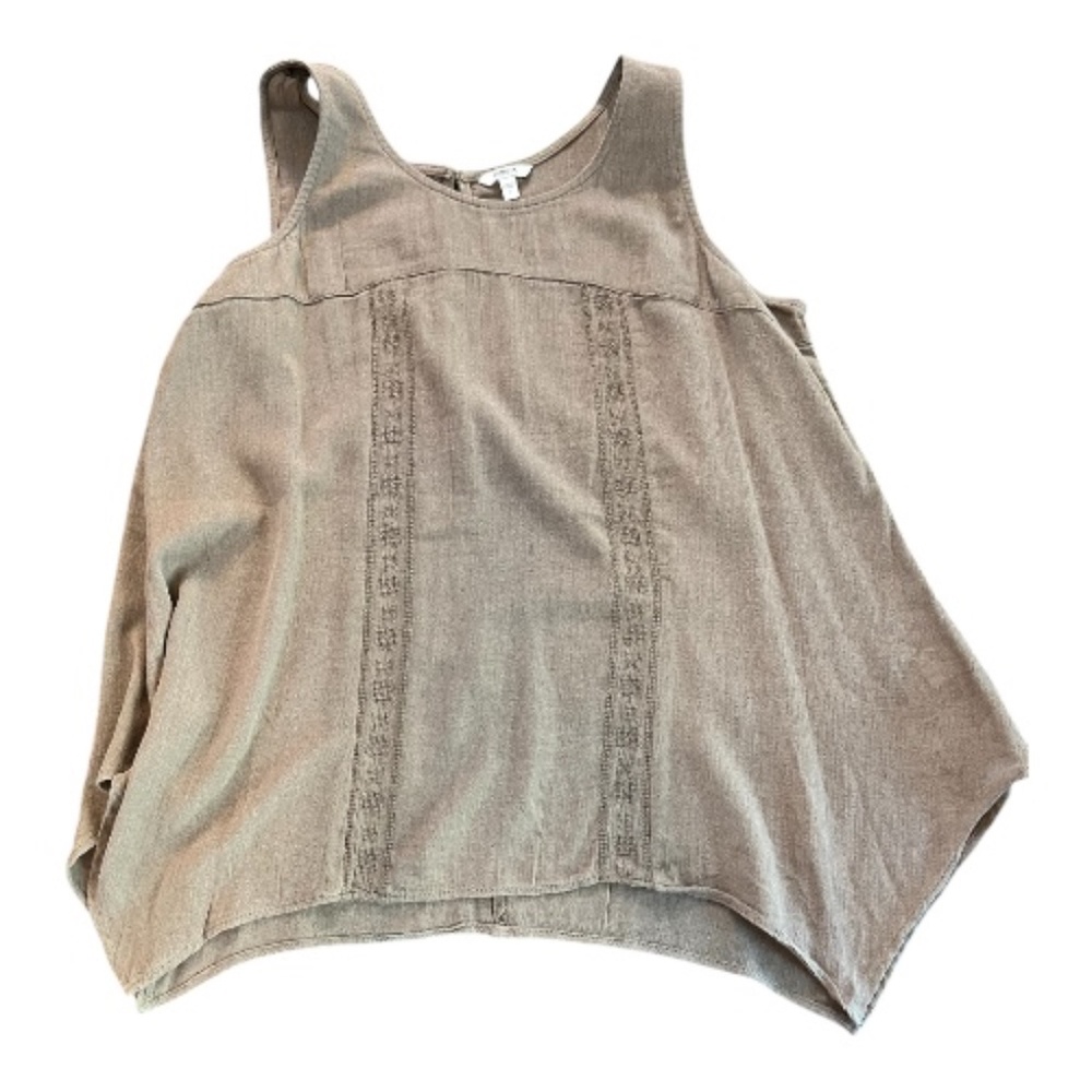 🆕 NWOT Sonoma women’s brown embroidered tank top | size L - Picture 8 of 11